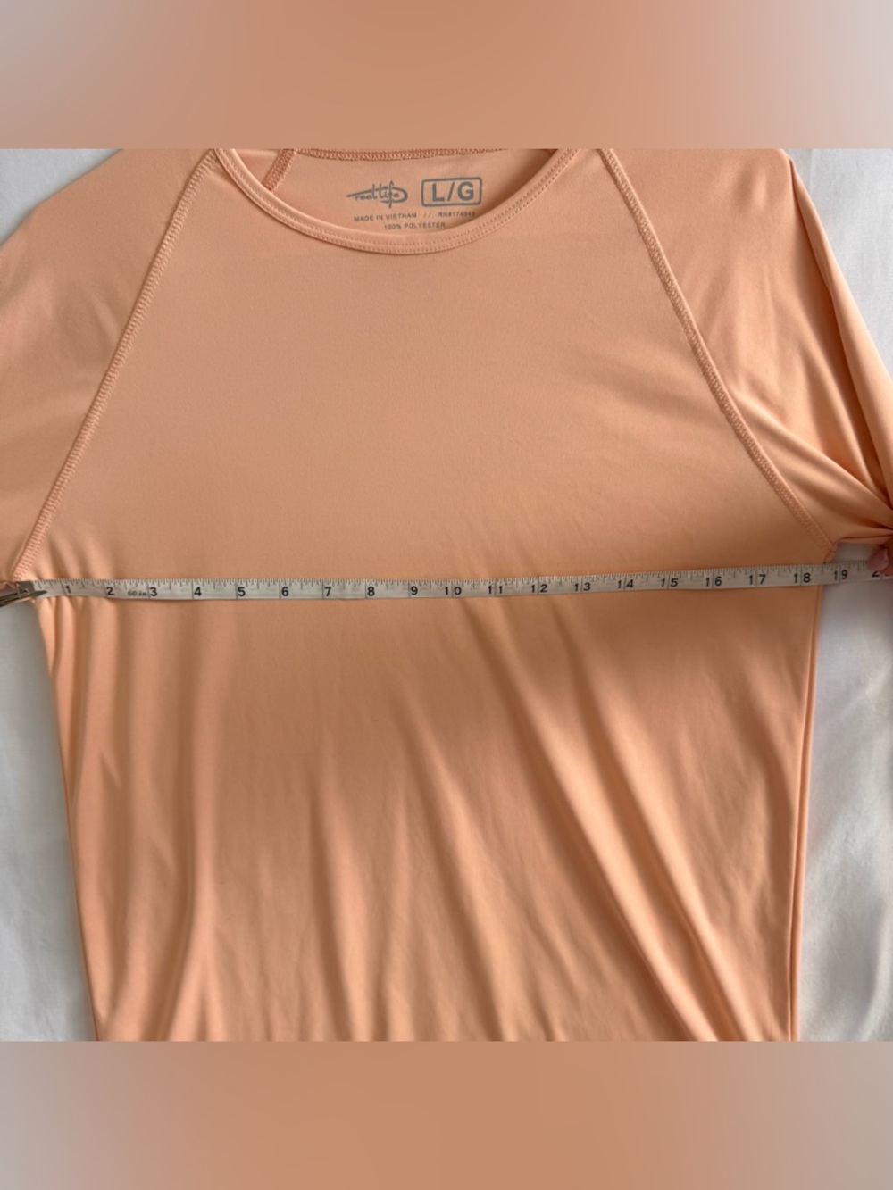 Reel Life Ladies UV Long Sleeve Tee Peach Parfait Size L - Picture 9 of 12
